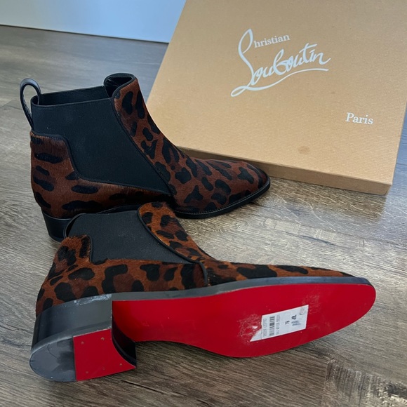 Brand new with box Christian Louboutin marmada Chelsea booties pony hair foxy - Picture 7 of 15
